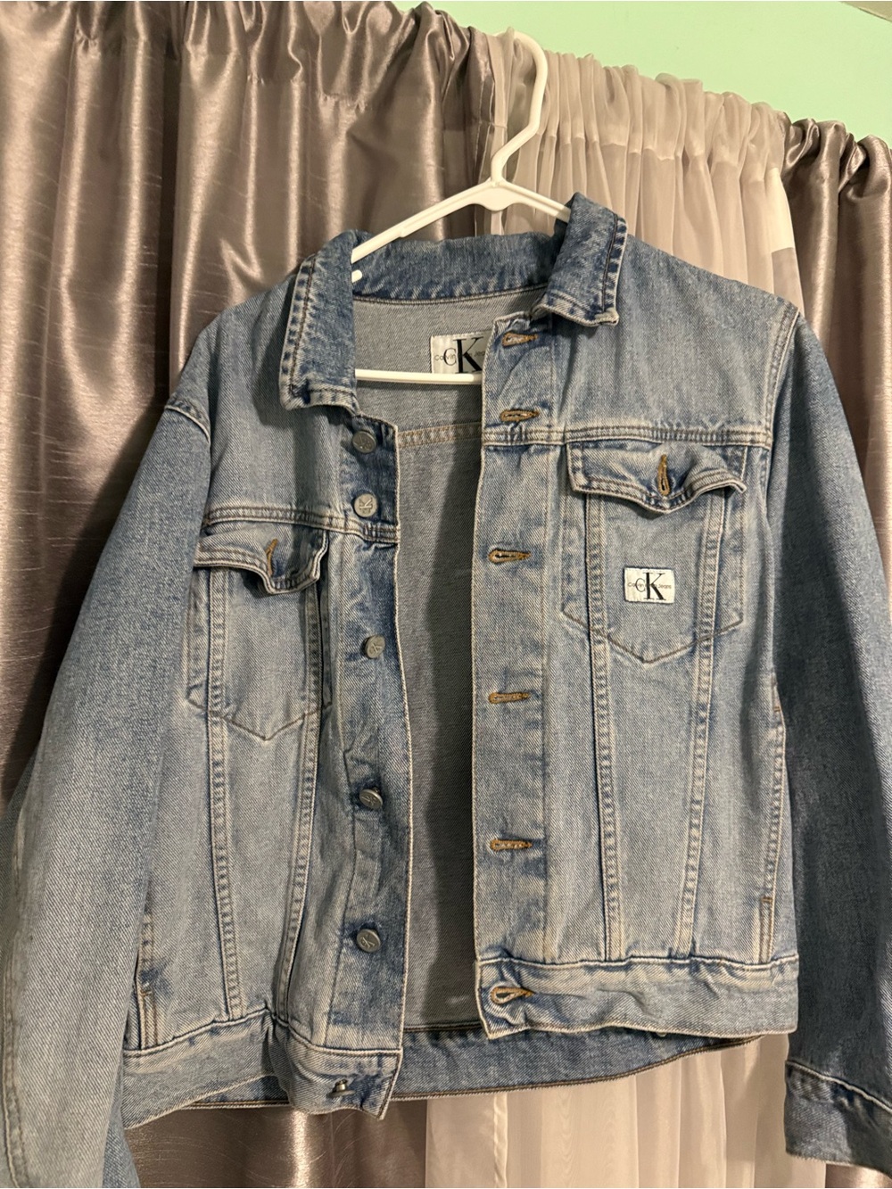 Calvin Klein Light Wash Denim Jean Jacket - Blue